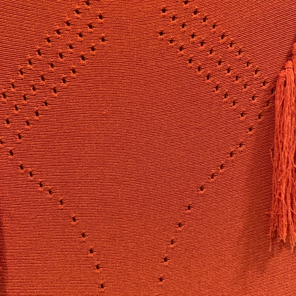 LEON MAX LIMITED EDITION ORANGE COCKTAIL FRINGE DRESS - SIZE M/S - Picture 6 of 14